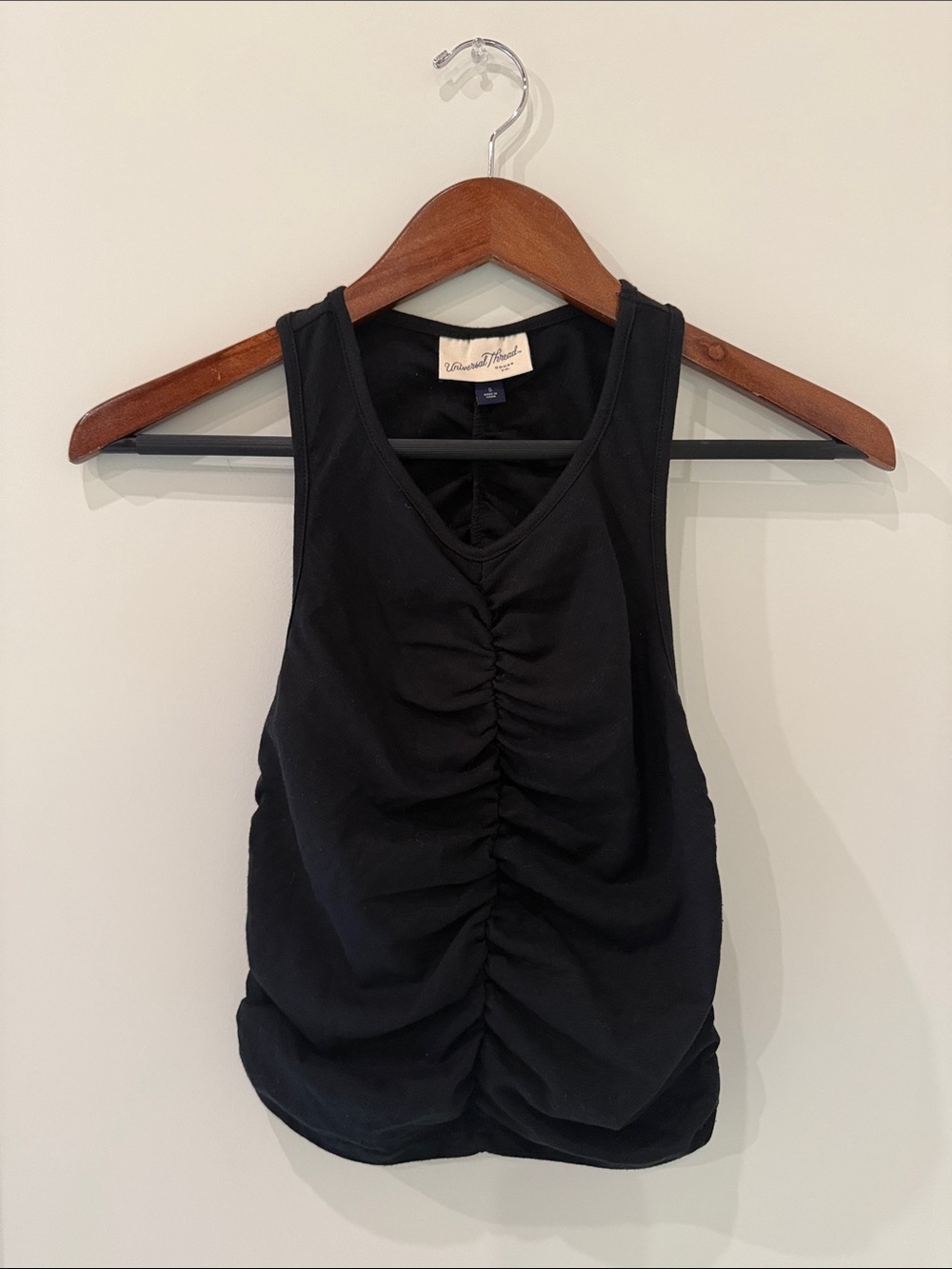 Black Front-Ruched Tank